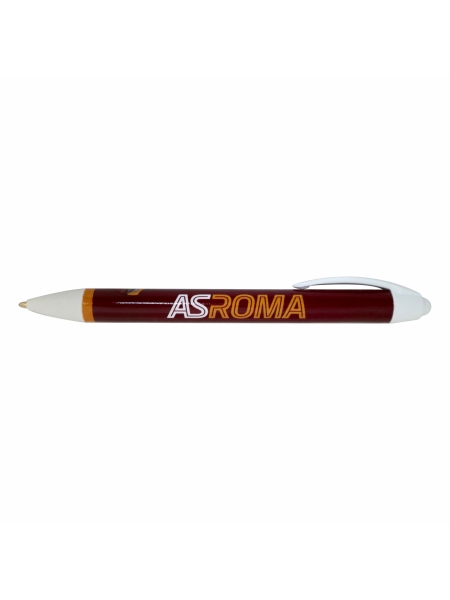 Penna in plastica con logo ufficiale e scritta AS ROMA